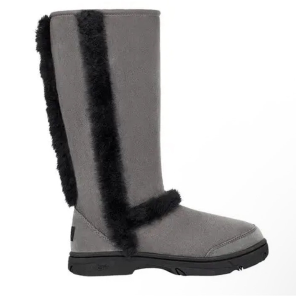 UGG Sunburst Black Gray Tall Classic Sheepskin Boots Rated to -20°C 🐑 🖤